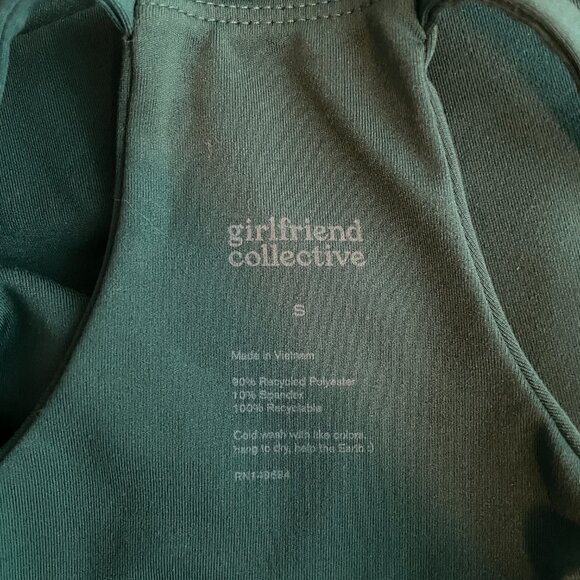 Girlfriend Collective Women S Green Colette Halter Bra High Neck Athleisure - Picture 5 of 5